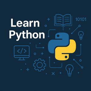 Beginner-friendly illustration showing simple learn Python syntax with routers and automation flow arrows