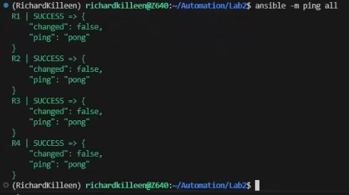 ansible automation ping command image