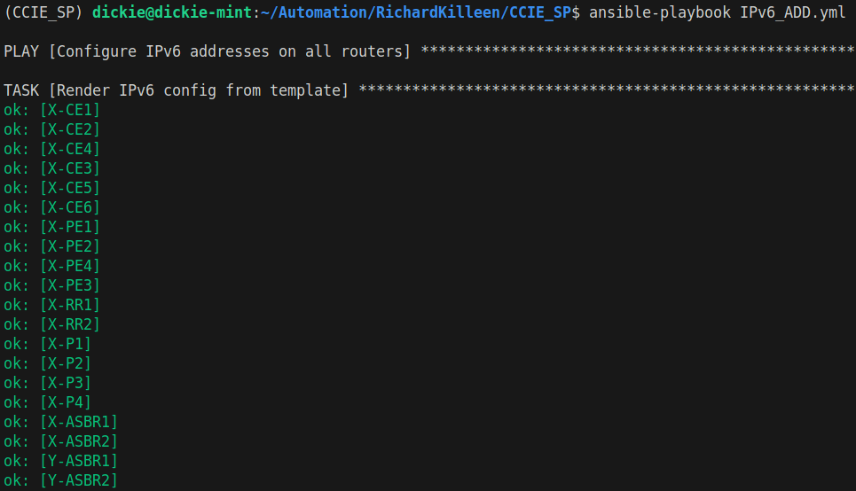 image showing asnible rendering the ipv6 addresses