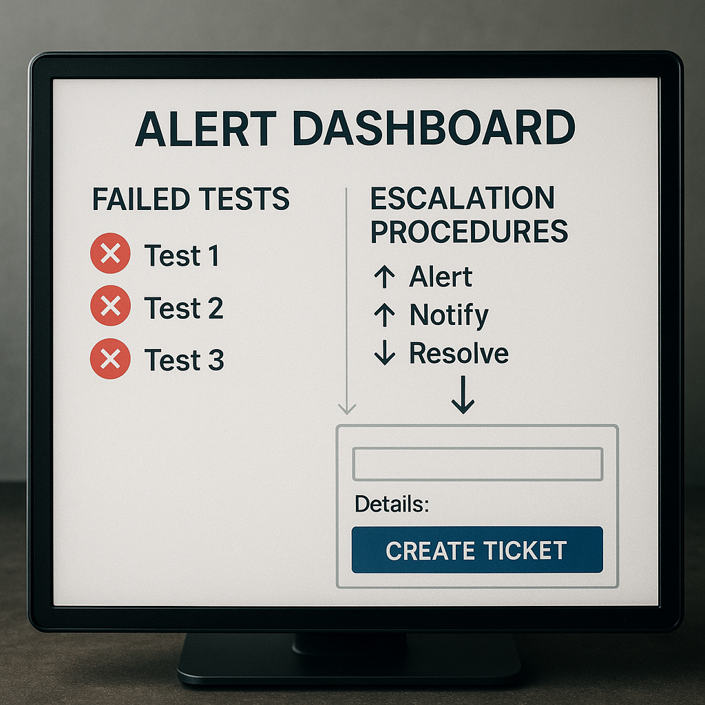 an image showing failed testing on customer network with the use of test-driven networks automation