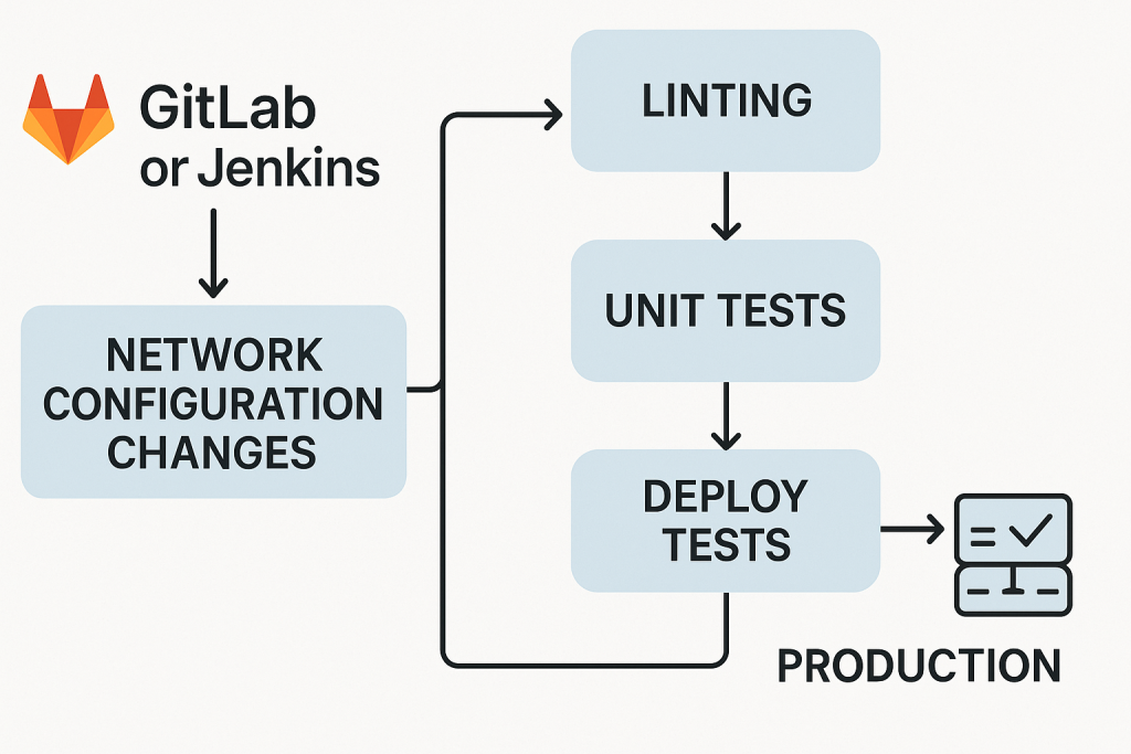 network diagram of test-driven networks using github or jenkins