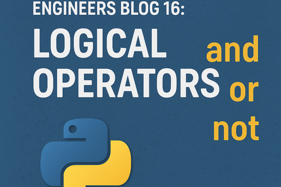 python Logical Operators main blog image showing the python logo and the name of the post